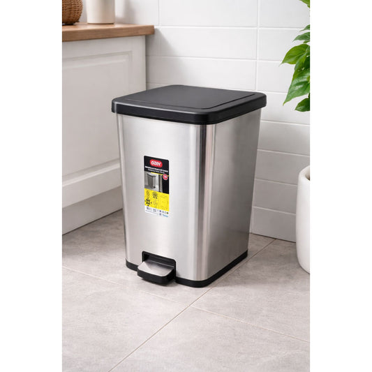 Stainless Steel Pedal Trash Can - 15 Liters