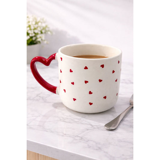 Ceramic Mug with Heart Handle - 400ml