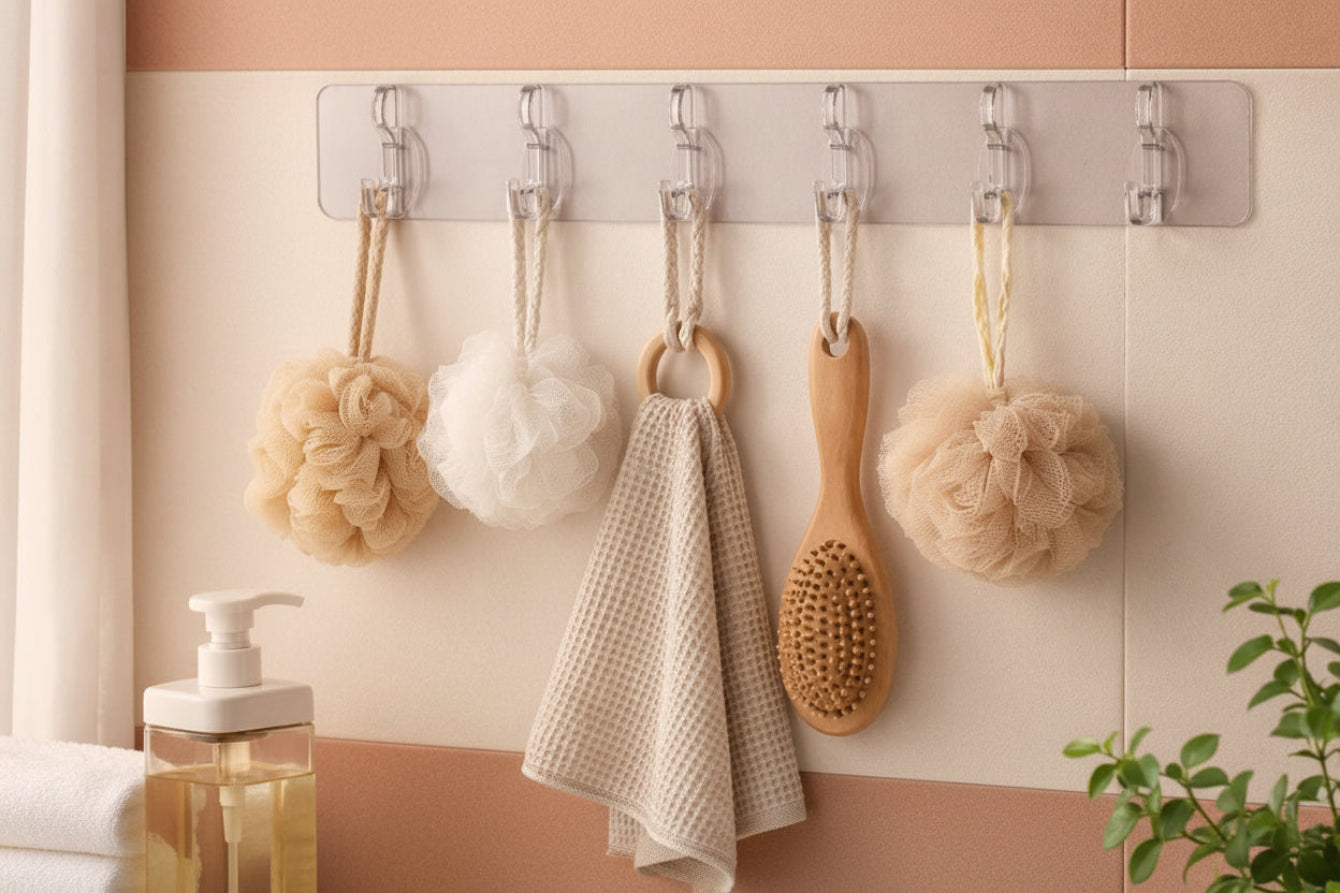 Self-Adhesive Wall Hooks Rack - 34.5cm
