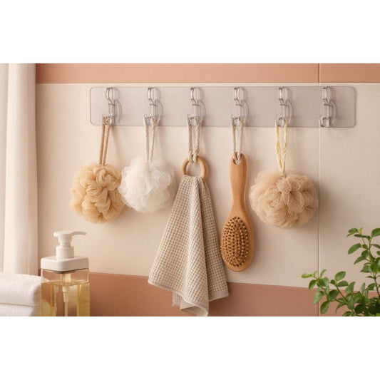 Self-Adhesive Wall Hooks Rack - 34.5cm
