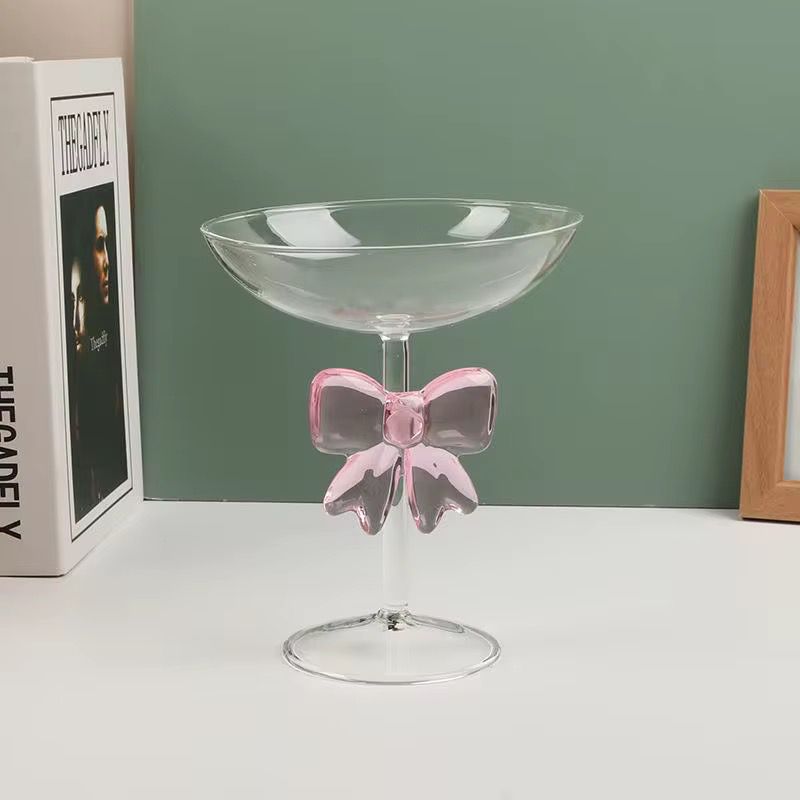 Glass Desert Stand with Bow Base