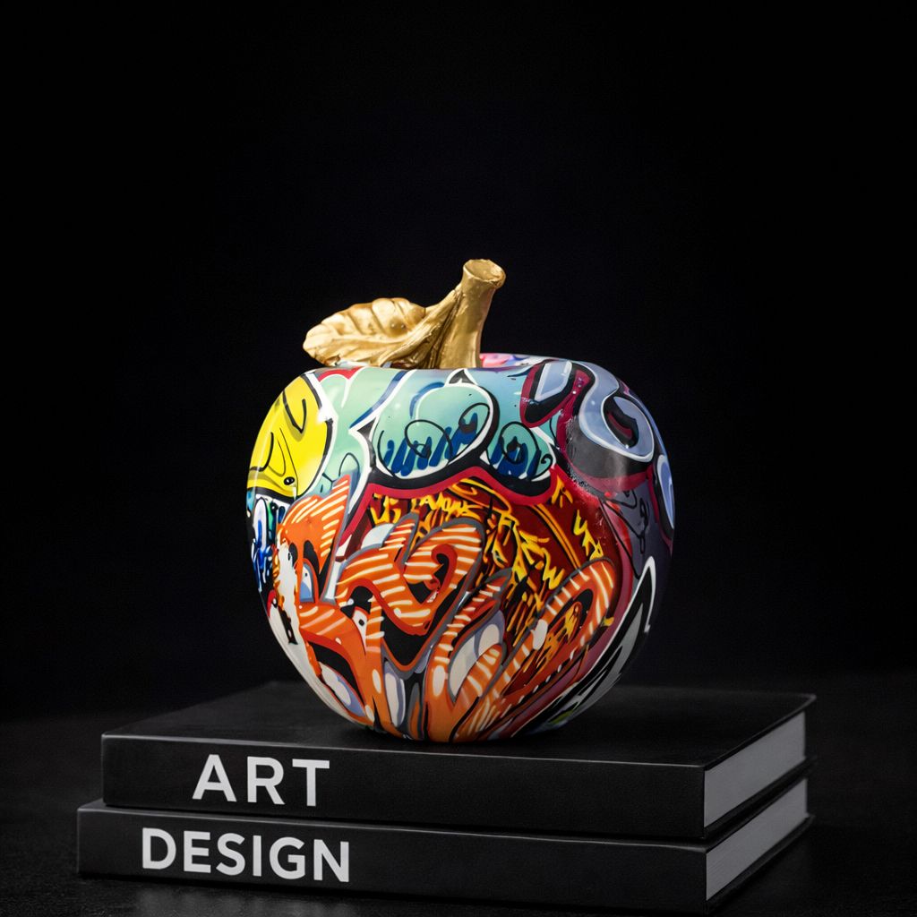 Artistic Hand Painted Apple Sculpture