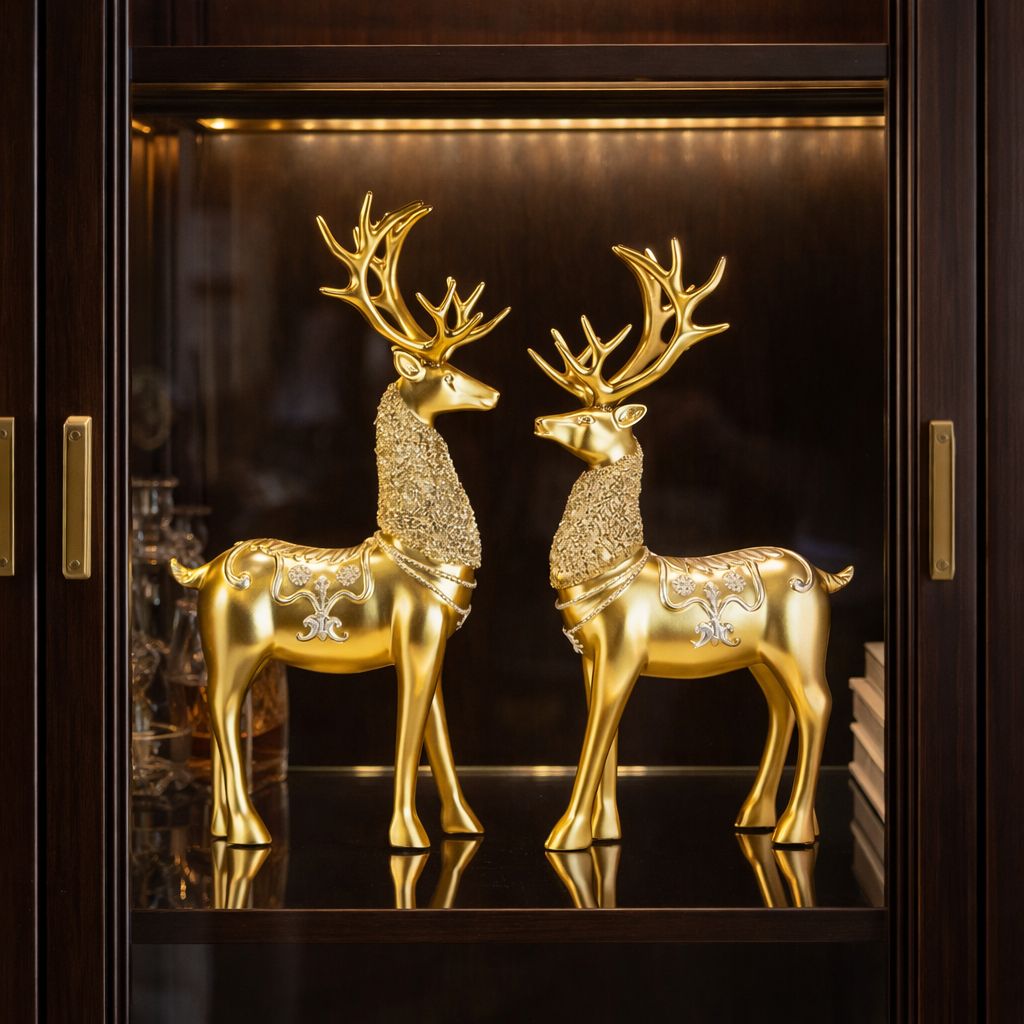 Luxury Gold Figurines Set of 2