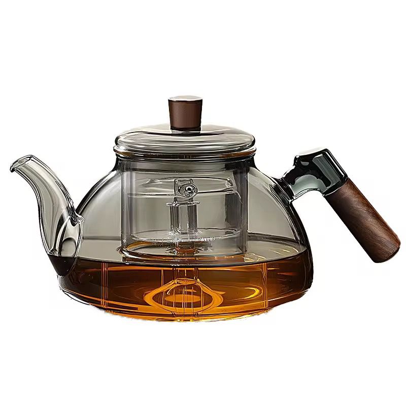 Hear Resistant Glass Teapot with Infuser & Wooden Handle - 800ml
