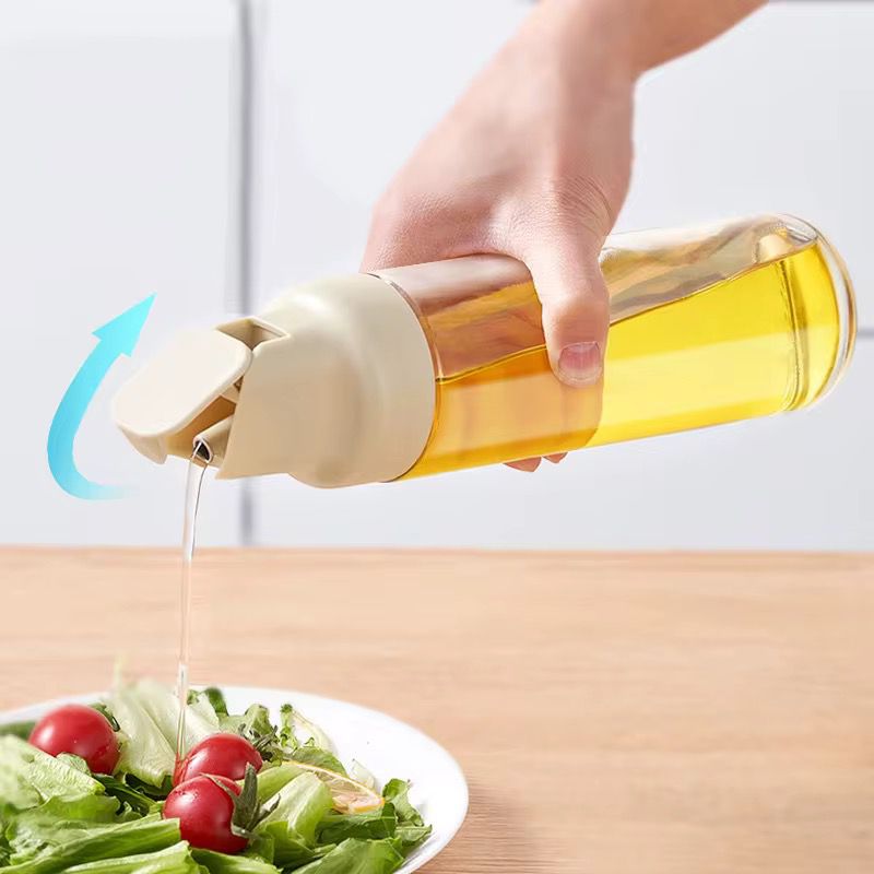 Glass Oil Dispenser Bottle with Flip Cap - 510ml