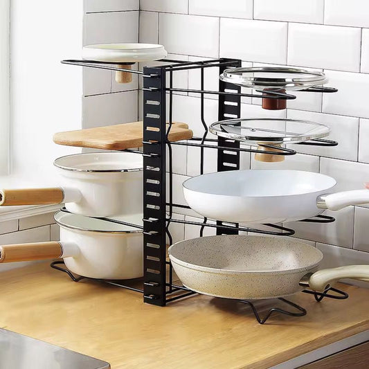Adjustable 2-Tier Pot & Pan Organizer Rack
