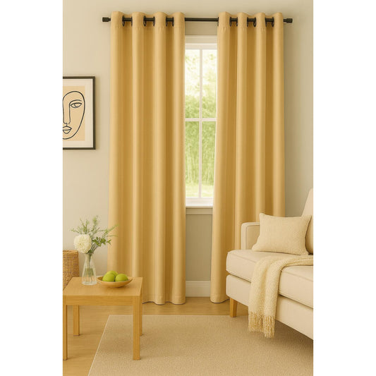 Creme Beije Color Curtain - 140x265cm