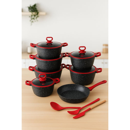 Granite Die-Cast Cookware Set BLACK - 11 PCS