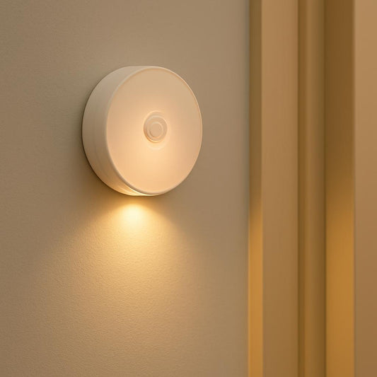Rechargeable Round Motion Sensor Light - Adhesive and portable
