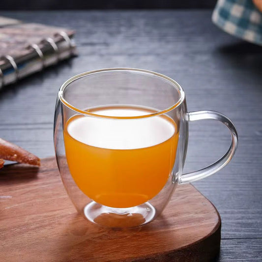 Double-Walled Glass Cup 250ml - Heat Resistant & Elegant Design