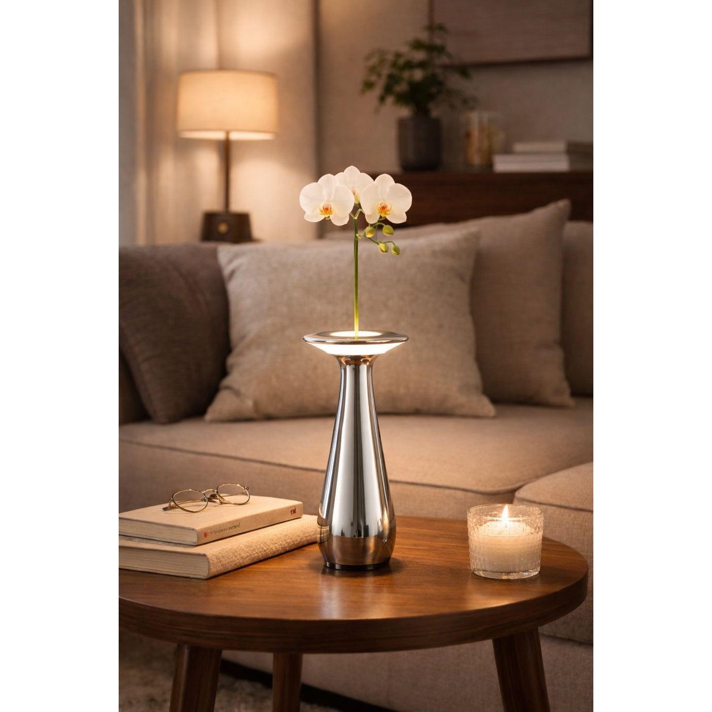 Luxury Chrome Vase Table Lamp