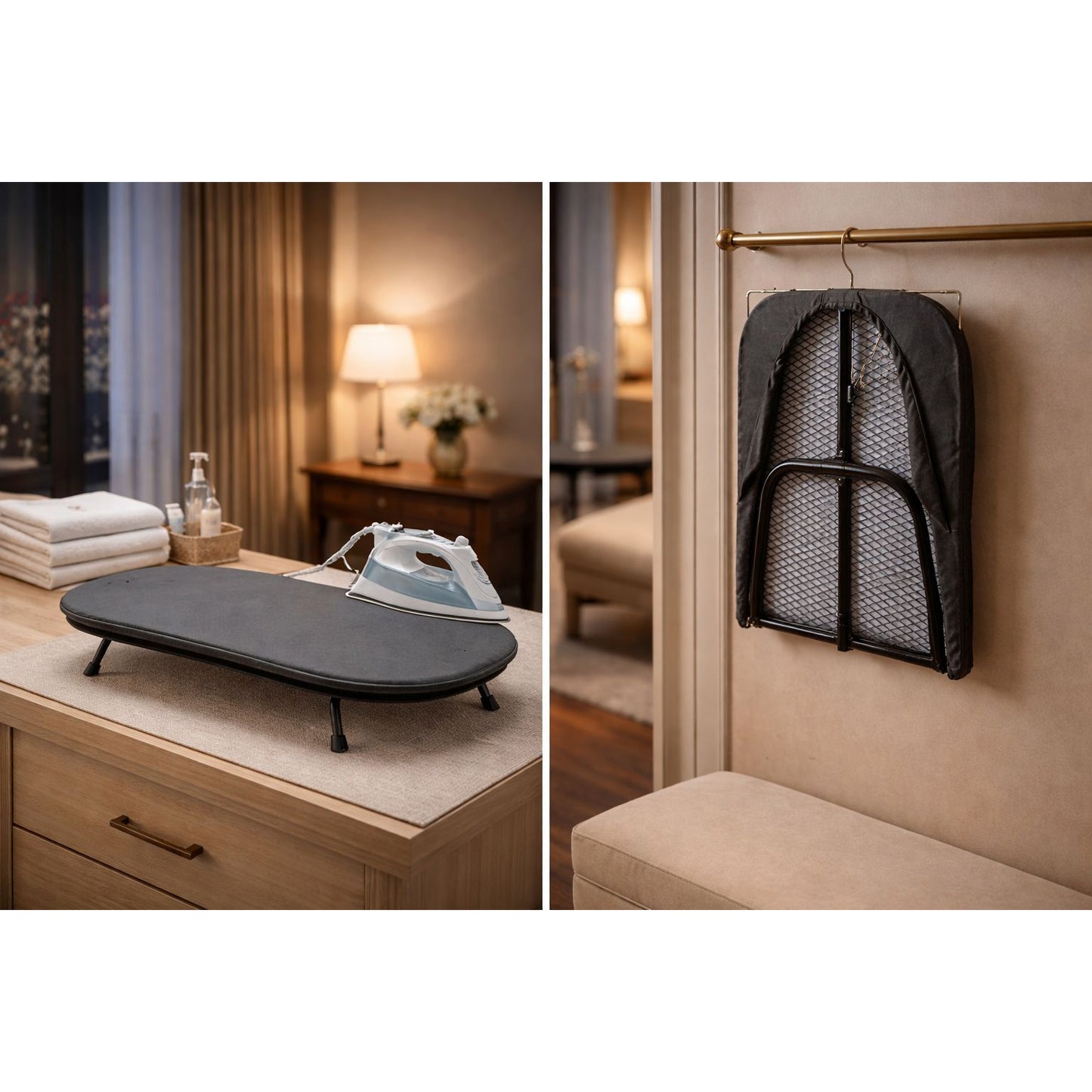 Compact Foldable Tabletop Ironing Board with Hanging Hook