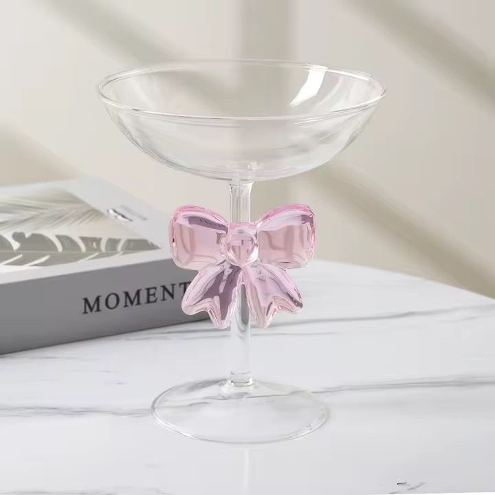 Glass Desert Stand with Bow Base