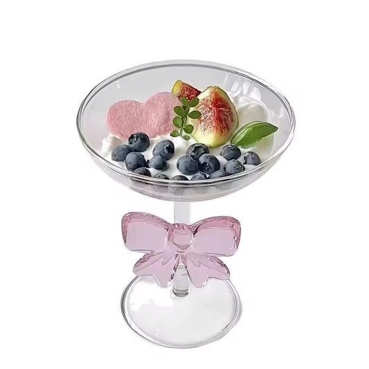 Glass Desert Stand with Bow Base