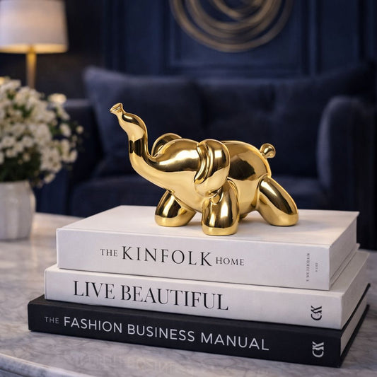 Golden Elephant Decorative Figurine