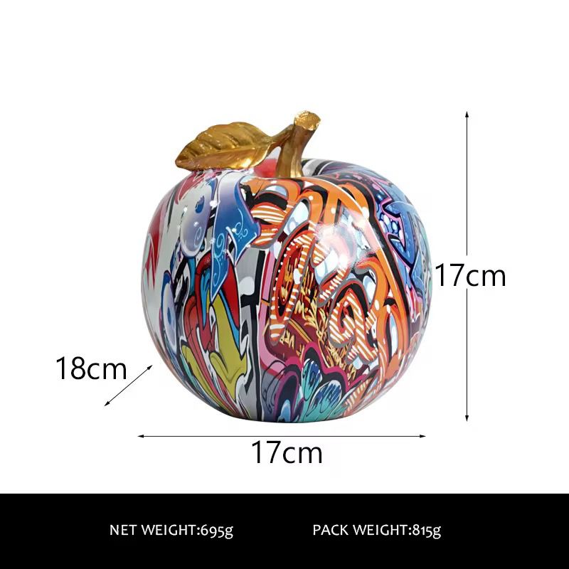 Artistic Hand Painted Apple Sculpture