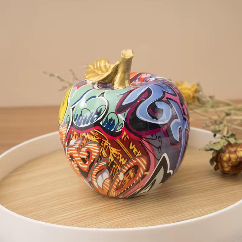 Artistic Hand Painted Apple Sculpture