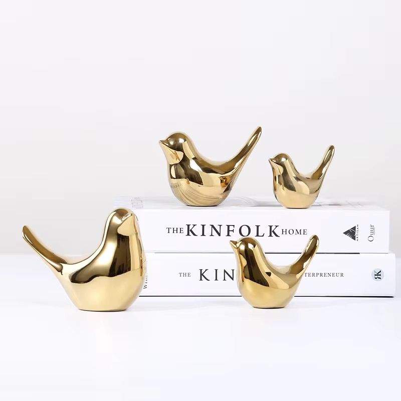 Luxury Gold Bird Figurines Set of 4