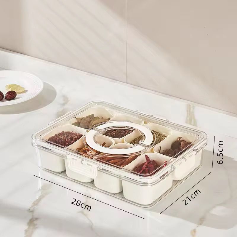 Multi-Compartment Snack & Storage Box with Locking Lid