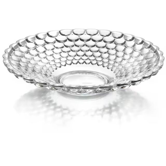 Elegant Textured Glass Serving Bowl - Modern Bubble Design