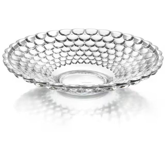 Elegant Textured Glass Serving Bowl - Modern Bubble Design