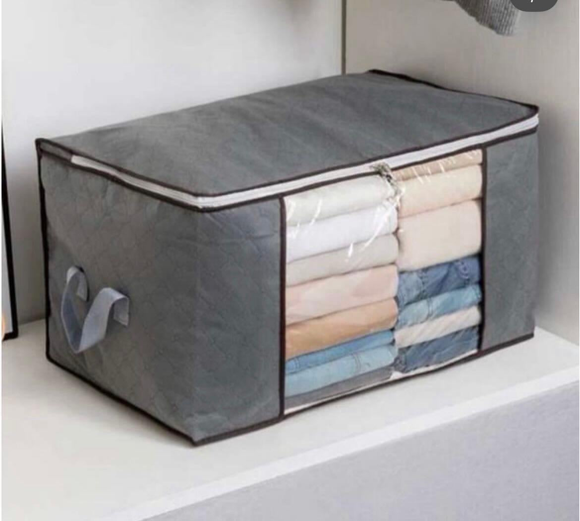 Foldable Non-woven Storage Organizer Box with Clear Window- 84L