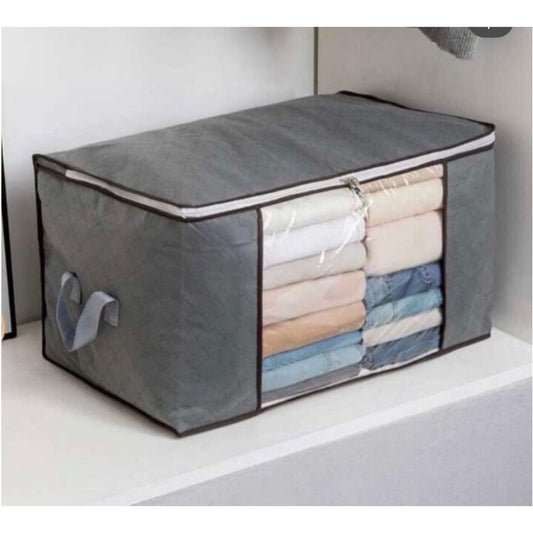 Foldable Non-woven Storage Organizer Box with Clear Window- 84L