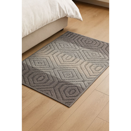 Soft Geometric Bedroom Mat - Anti-Slip & Cozy 55x95cm