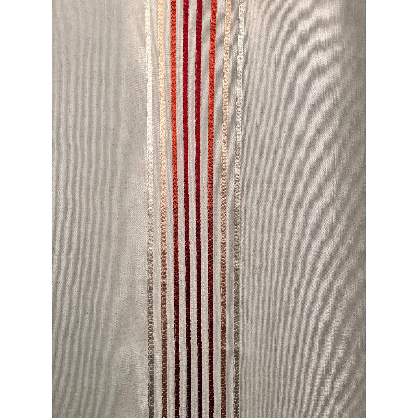 Beige Curtain with Red Stripes - 140x265cm