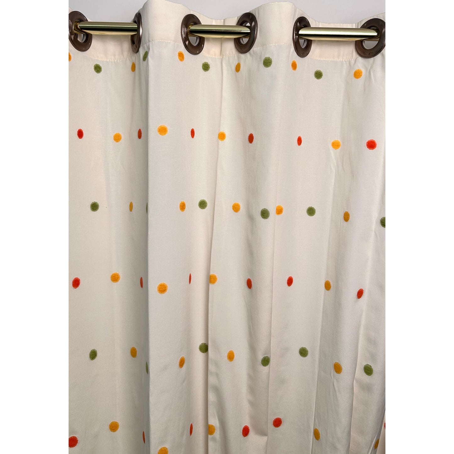 Beige Curtain with Colorful dots - 140x265cm