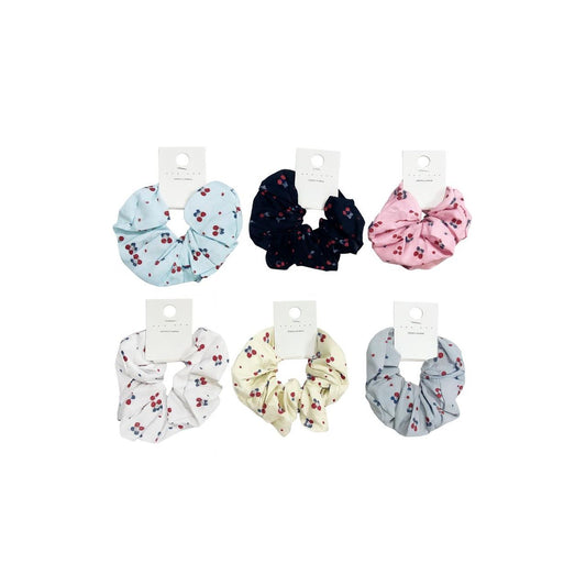 Floral Print Hair Scrunchies – Soft Fabric Elastic Bands