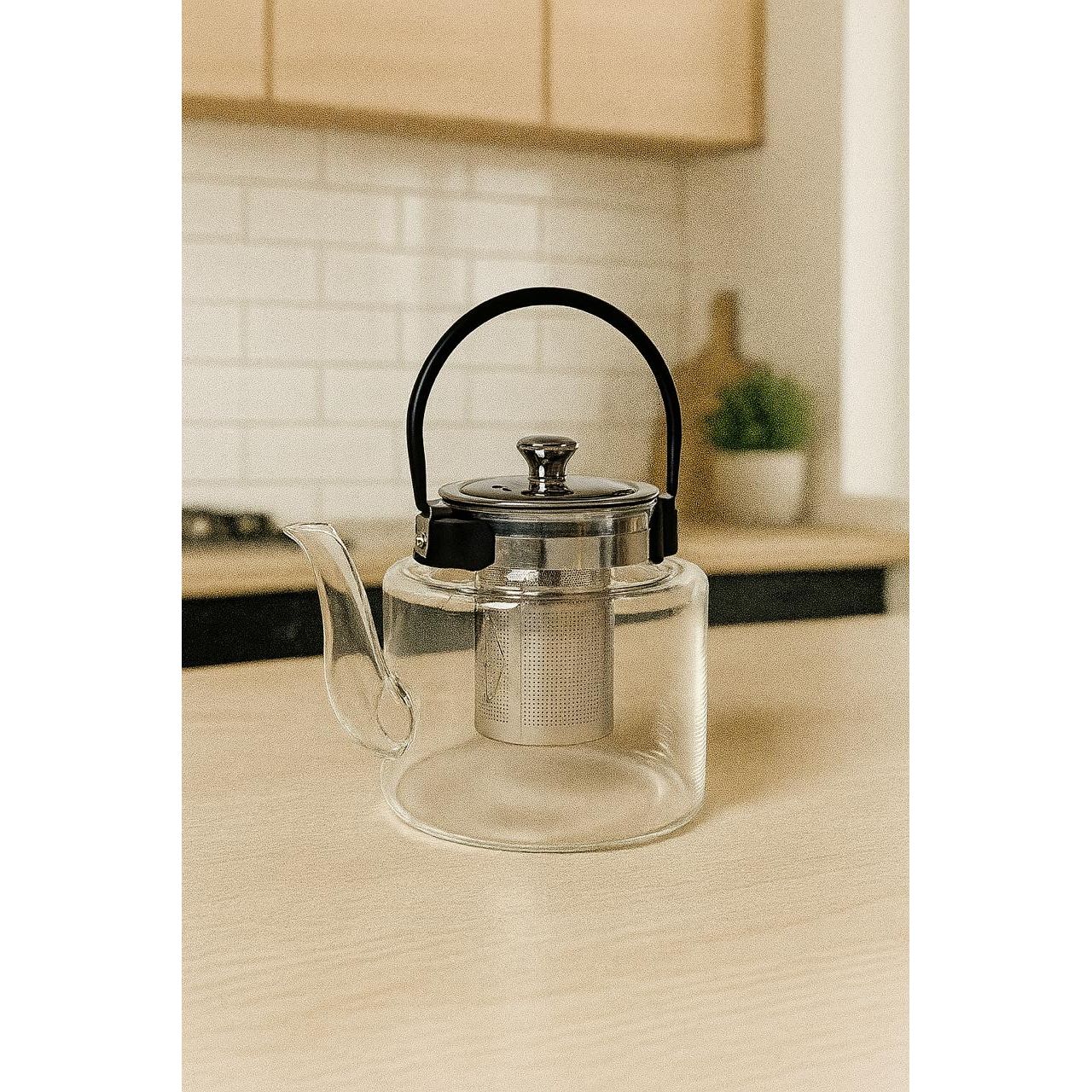 1.2L Glass Teapot with Stainless Steel Infuser