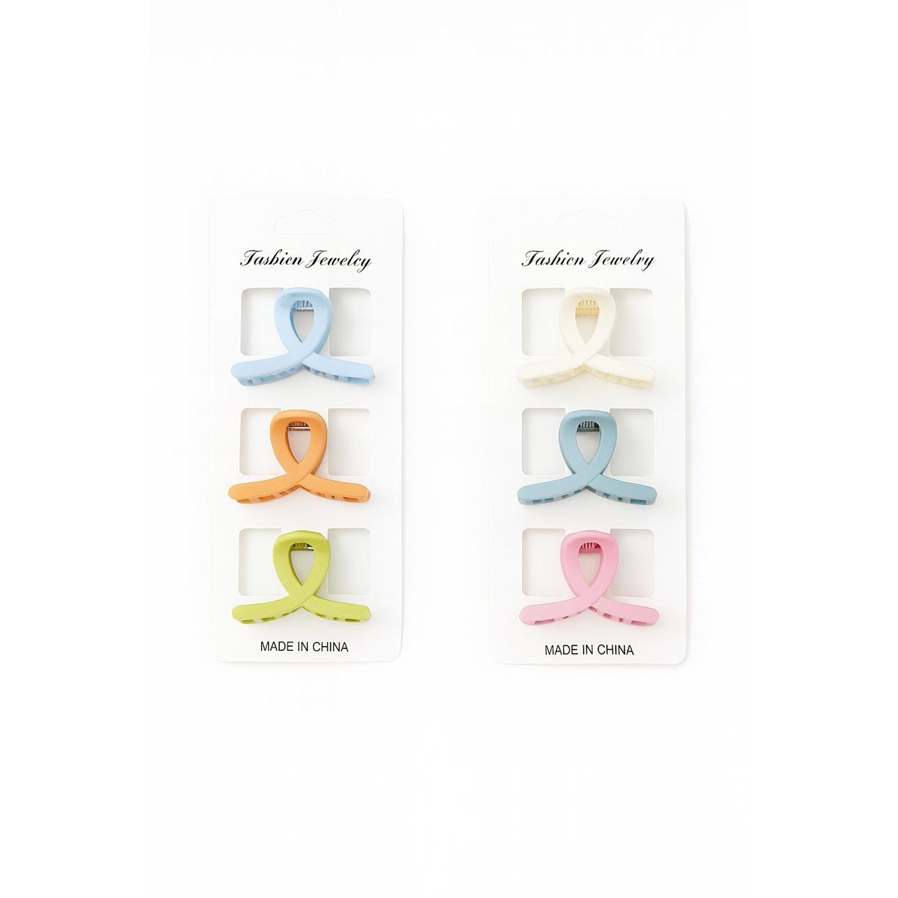 Colorful Oval Hair Clips – 3 pcs Set