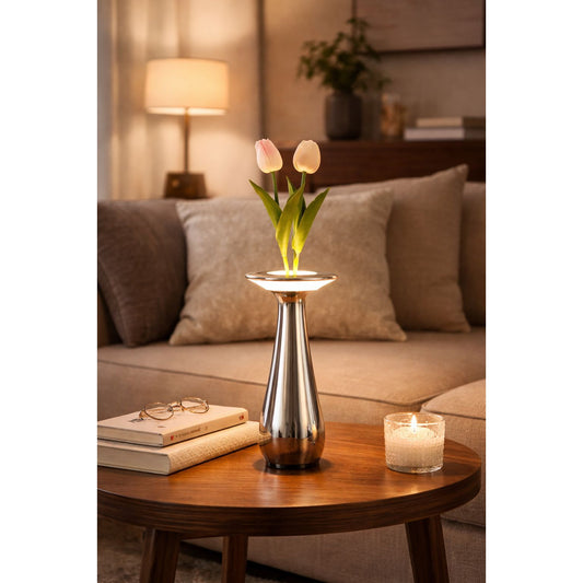 Luxury Chrome Vase Table Lamp