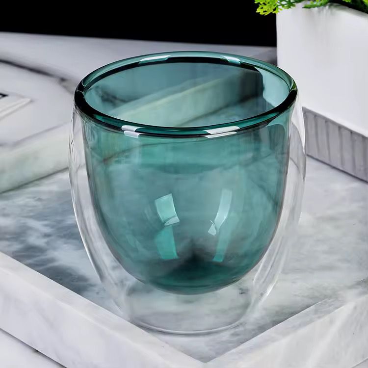 Double-Wall Insulated Glass Cup- Emerald Green 150ml