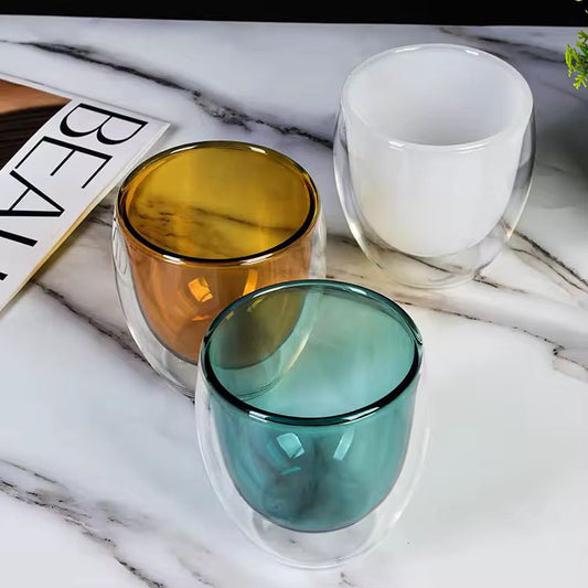 Double-Wall Insulated Glass Cup- Emerald Green 150ml