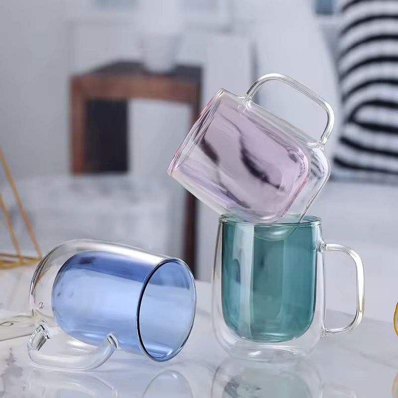 250ml Double-Wall Insulated Glass Cup - Pink