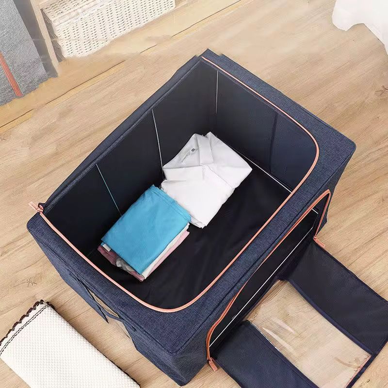 66L Foldable Fabric Storage Box - Dark Blue