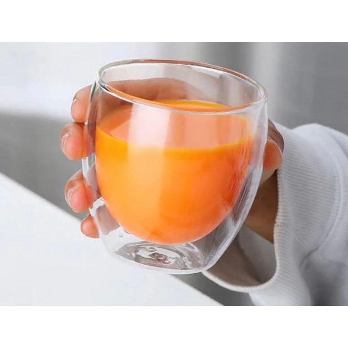 Double-Walled Glass Cup 250ml - Heat Resistant & Elegant Design