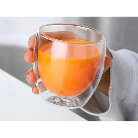 Double-Walled Glass Cup 250ml - Heat Resistant & Elegant Design