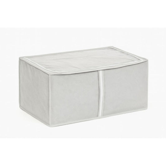 Large Fabric Clothes Storage Bag- Foldable Breathable Organizer with Zipper