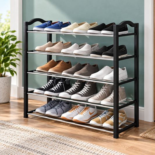 5-Tier Shoe Storage Rack – Black