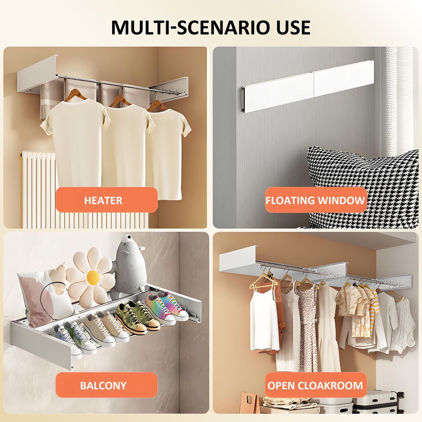 Pull-Out Wall Laundry Rack