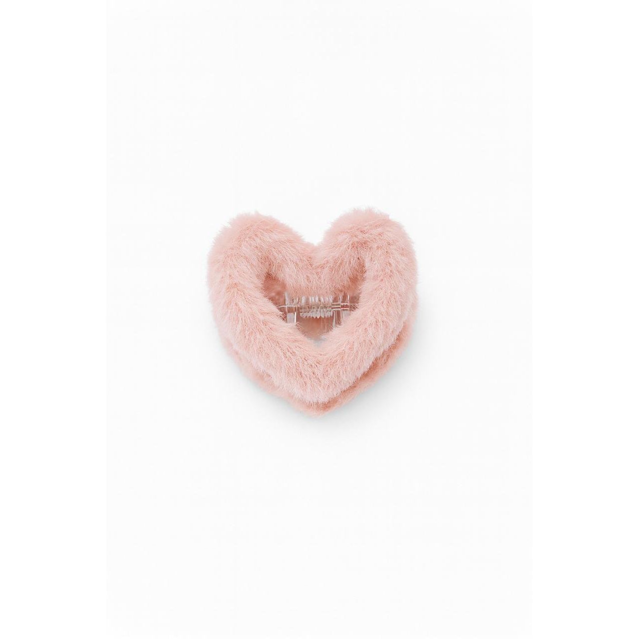 Heart-Shaped Fur Hair Pin – Soft & Cute Hair Accessory