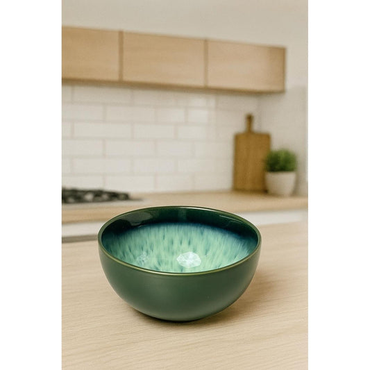 Small Stylish Green Ceramic Bowl