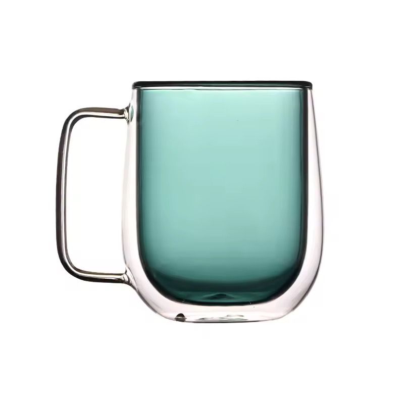 250ml Double-Wall Insulated Glass Cup - Green