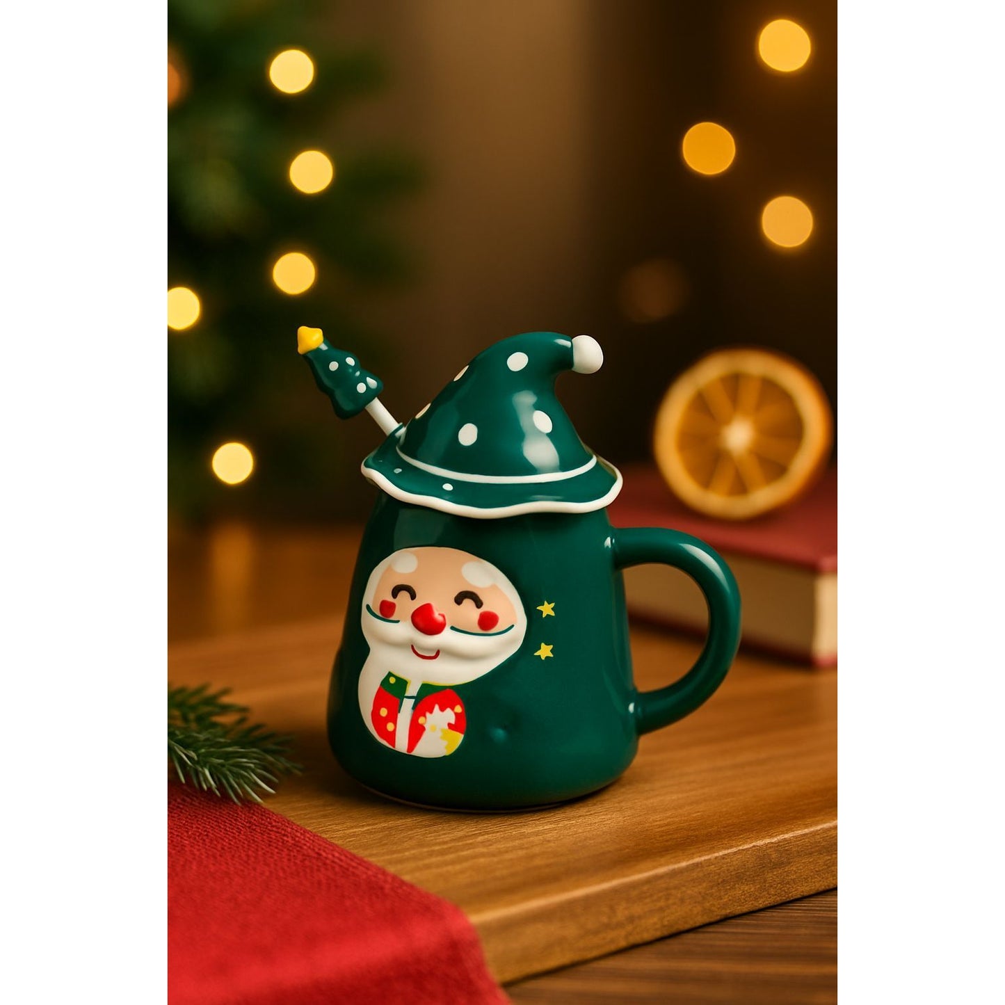 Santa Hat Christmas Mug Green Edition - 400ml