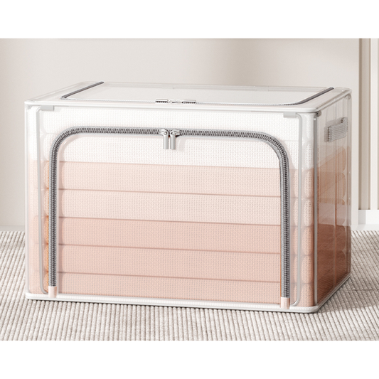 Transparent Storage Box with Grey Zipper - 66 Liters