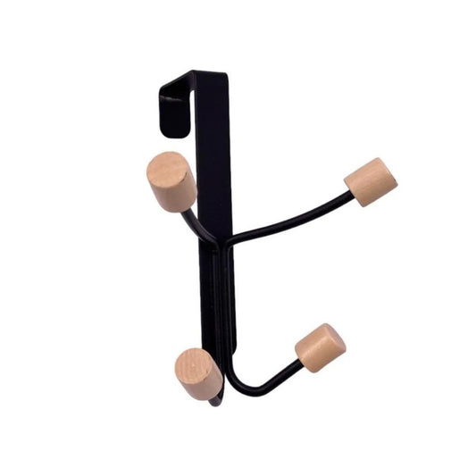Over the Door Hook Rack - Modern Metal & Wood Hanger