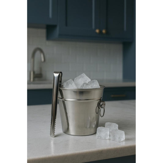 Stainless Steel Ice Bucket with Tongs